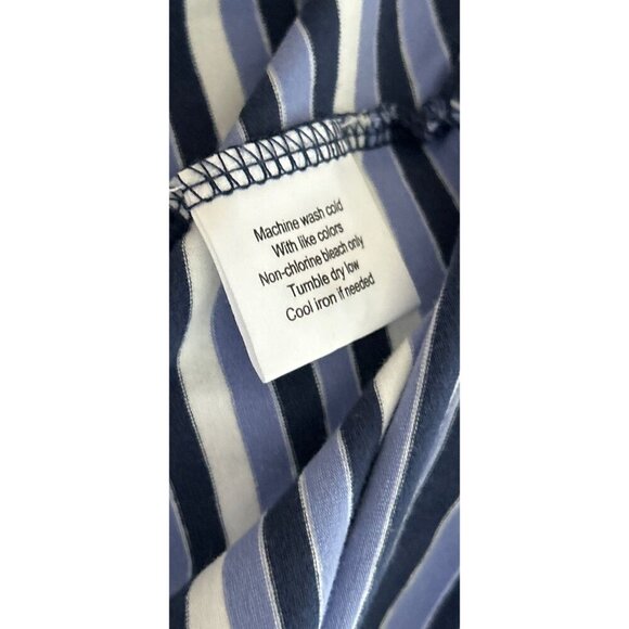 Peter Millar Mountainside Collection Cotton Polo Shirt Blue White Stripes Size M - Picture 6 of 6